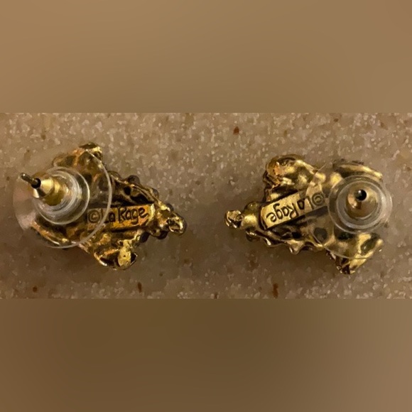 Vintage La Rage Grape Earrings - Picture 2 of 2